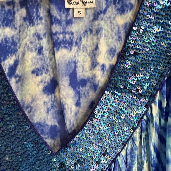 Gorgeous silk tunic- pool or beach cover up - Picture 3 of 5